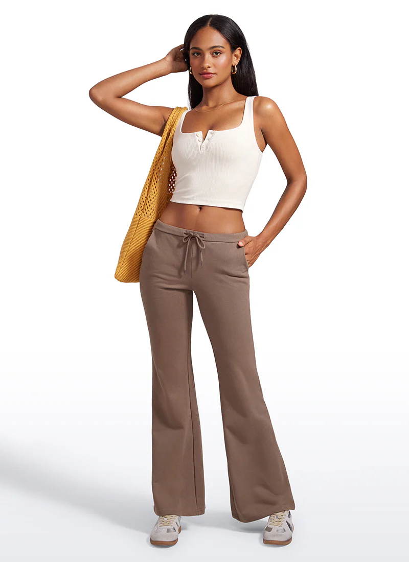 Ribbed Henley Neck Built in Bra Tank - Image 3