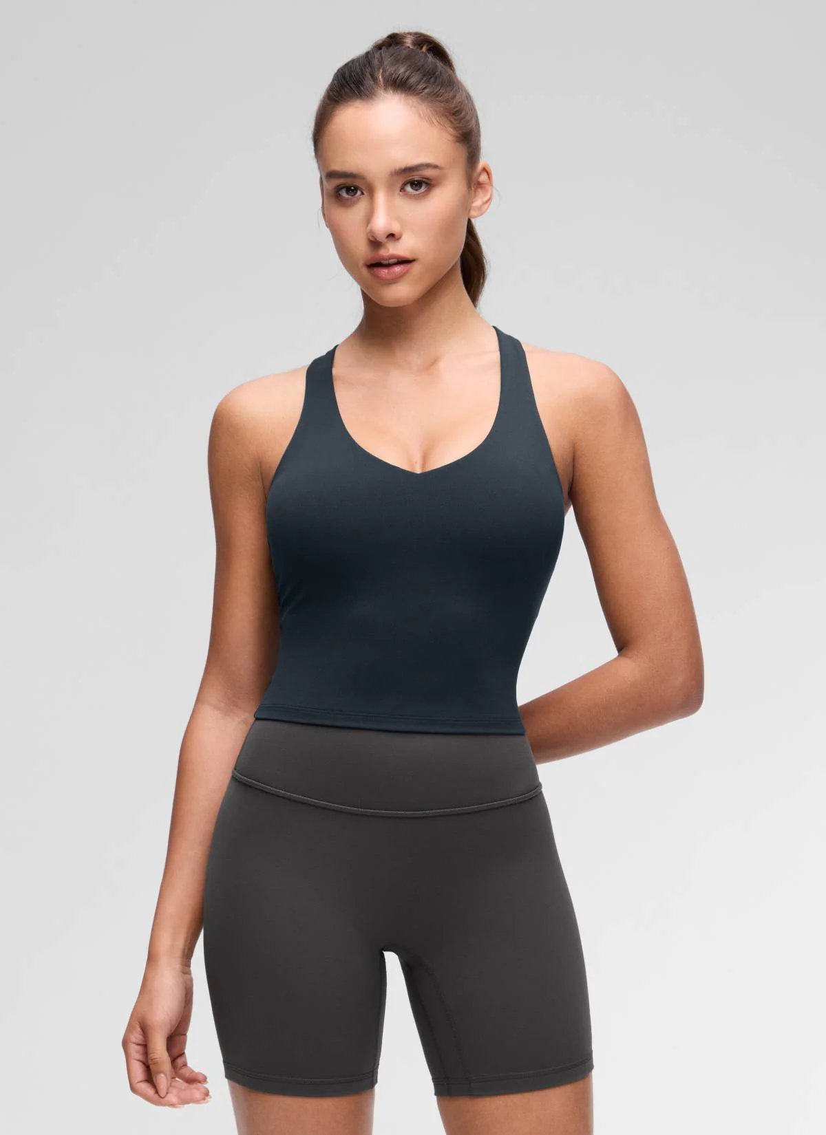 Butterluxe V Neck Racerback Shelf Bra Tank - Image 16