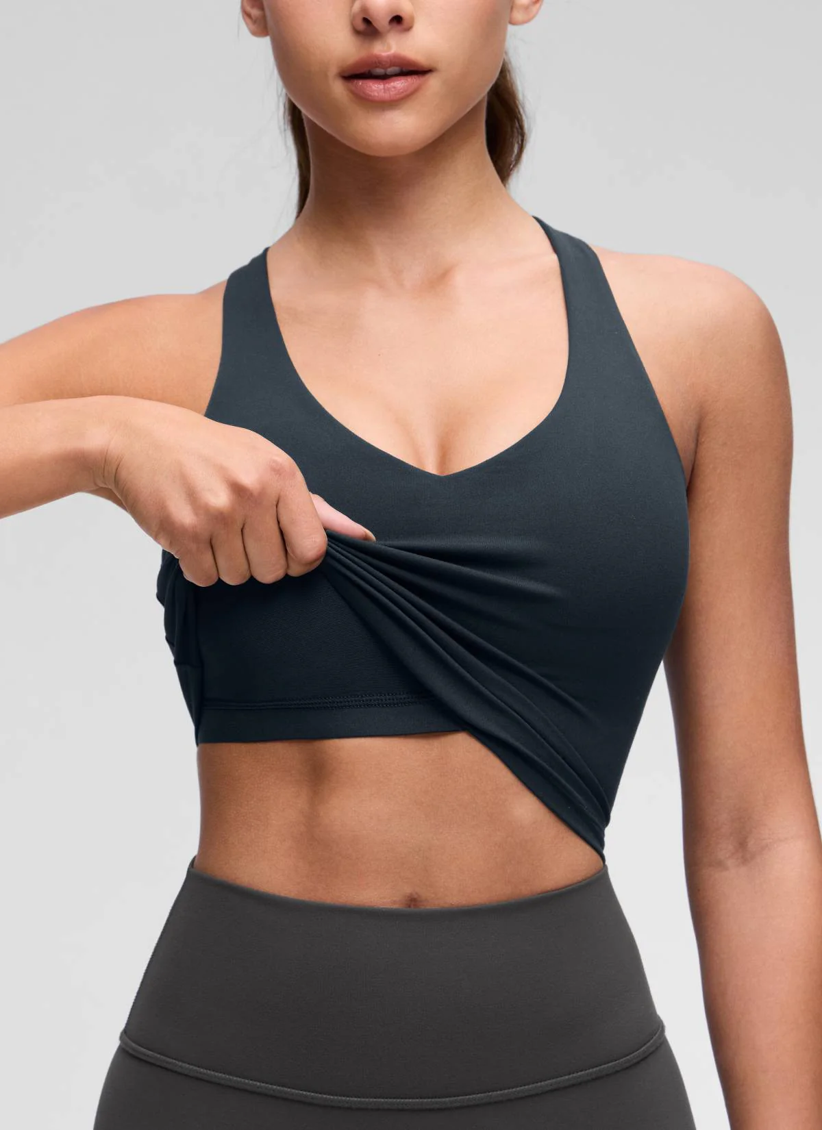 Butterluxe V Neck Racerback Shelf Bra Tank - Image 19