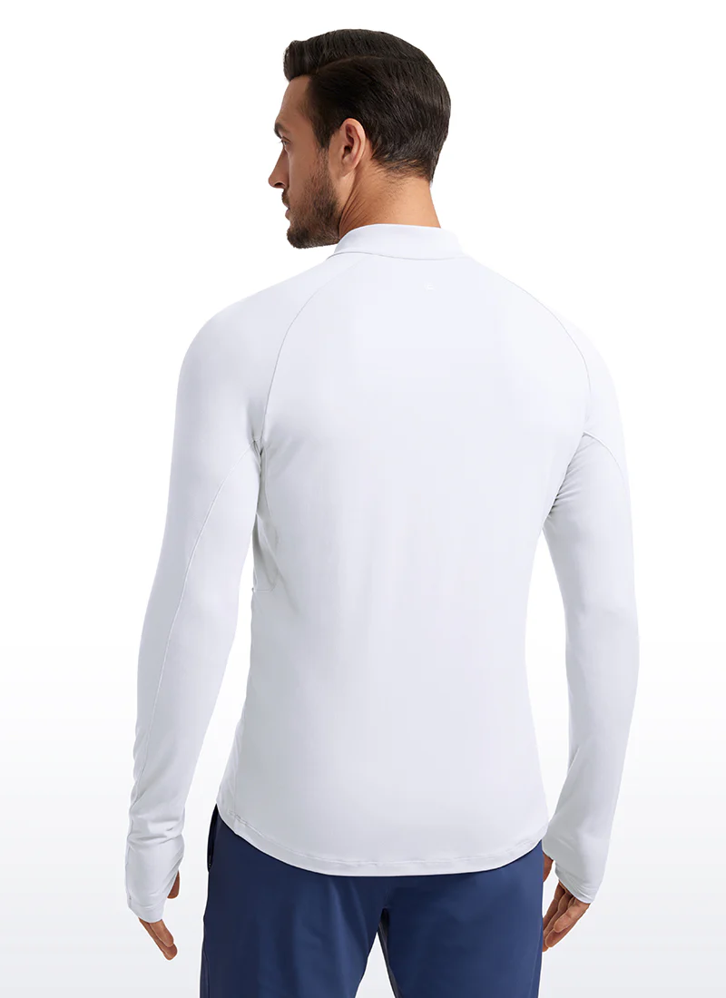 Brushed Half Zip Long Sleeve with Thumbhole - Image 24