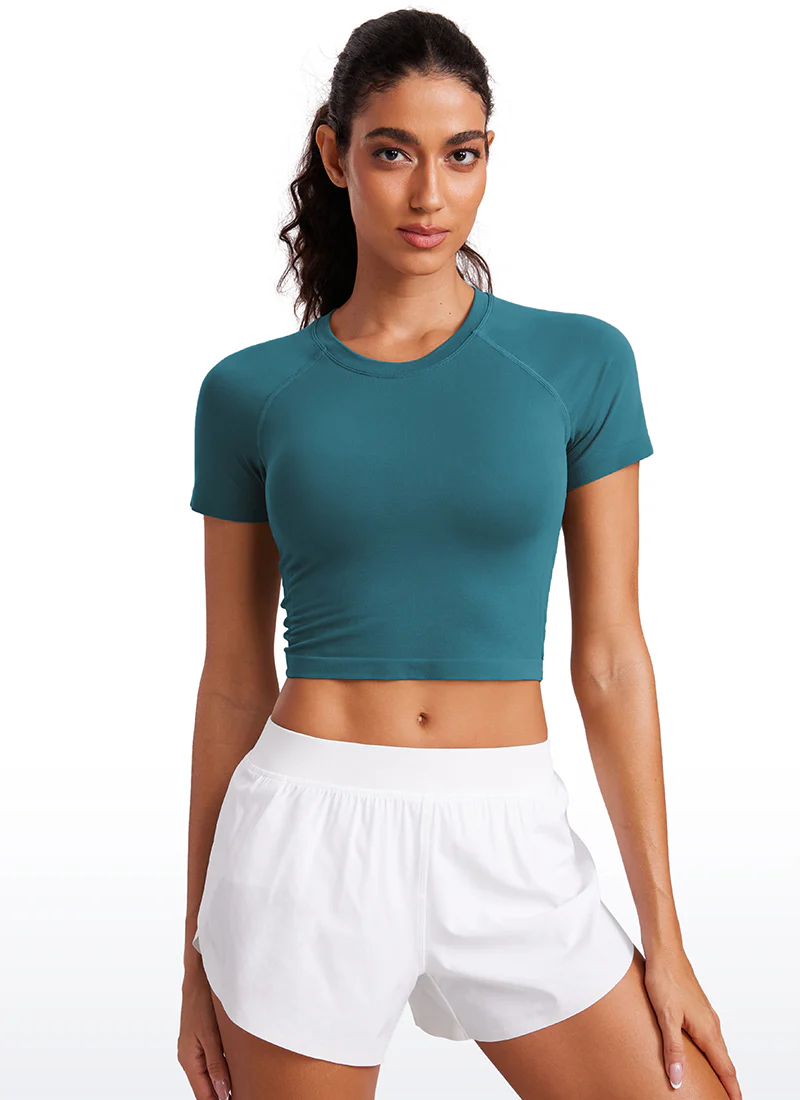 Seamless Crew Neck Cropped Short Sleeve - Image 3