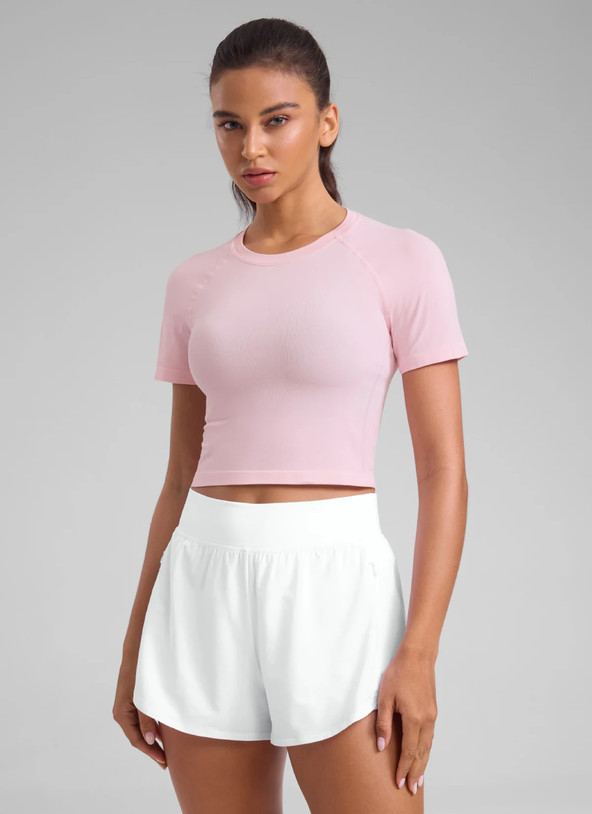 Seamless Crew Neck Cropped Short Sleeve - Image 7