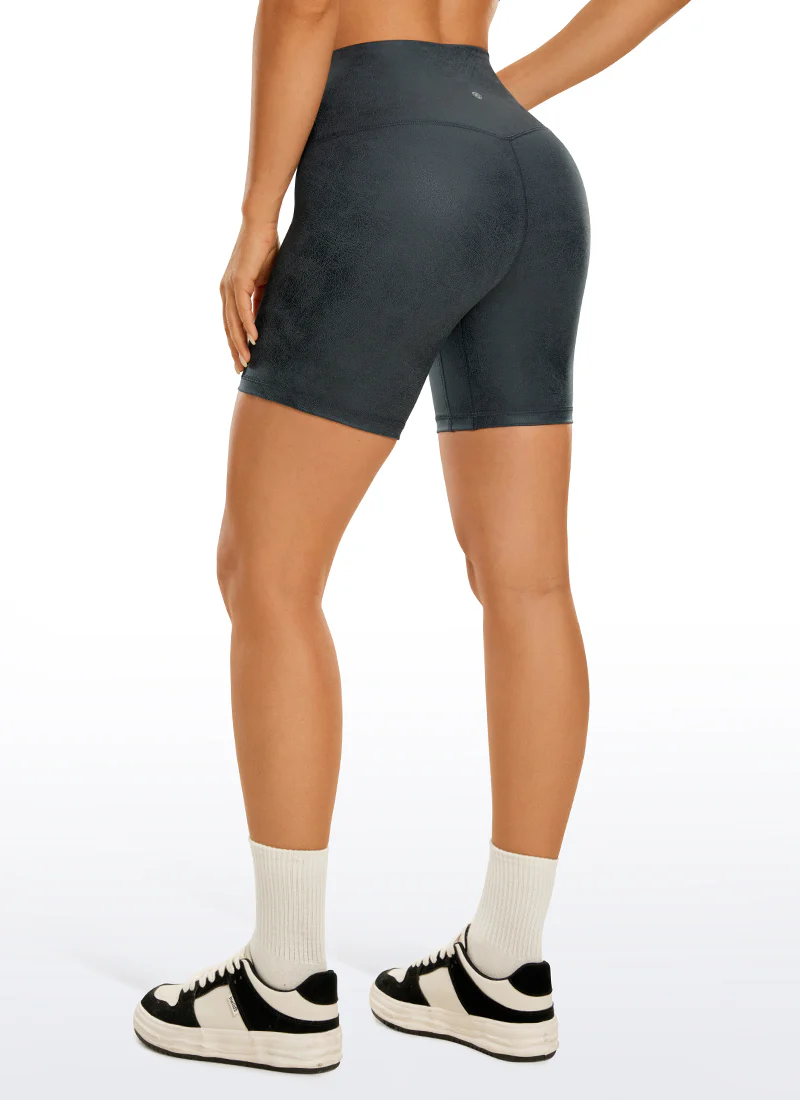 Matte Faux Leather Biker Shorts 6'' - Image 12