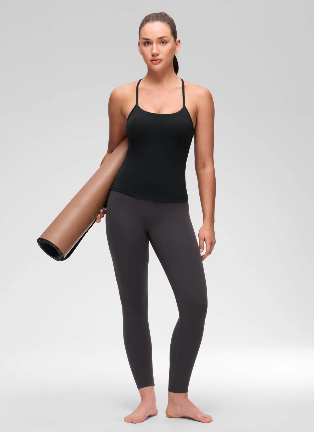 Butterluxe Waist Length Y Back Built in Bra Tank - Image 7