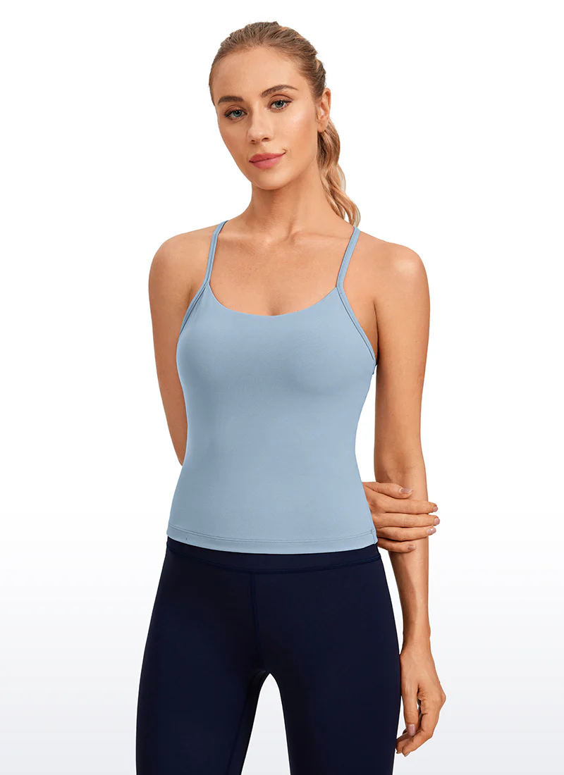 Butterluxe Waist Length Y Back Built in Bra Tank - Image 4