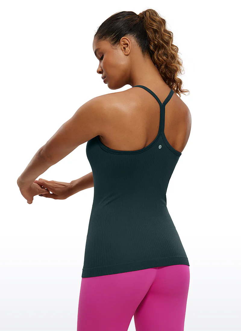 Speedy Seamless Built in Bra Pure color Tank - Image 24