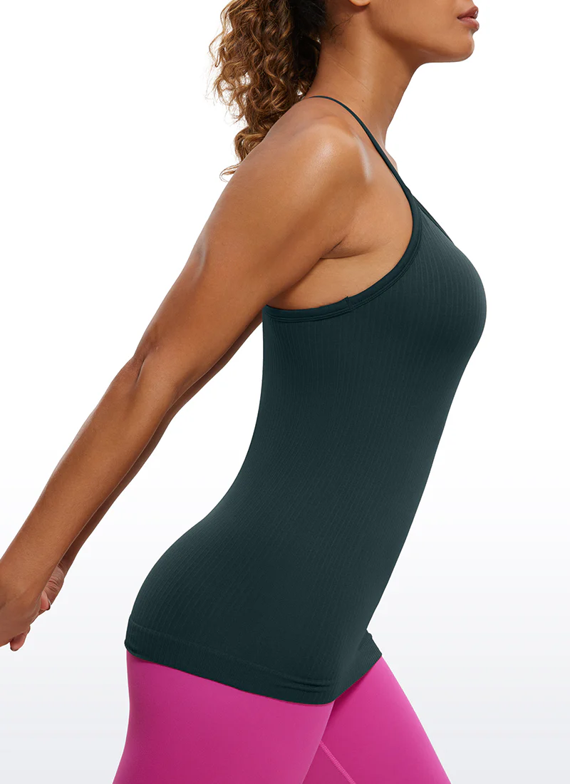 Speedy Seamless Built in Bra Pure color Tank - Image 26