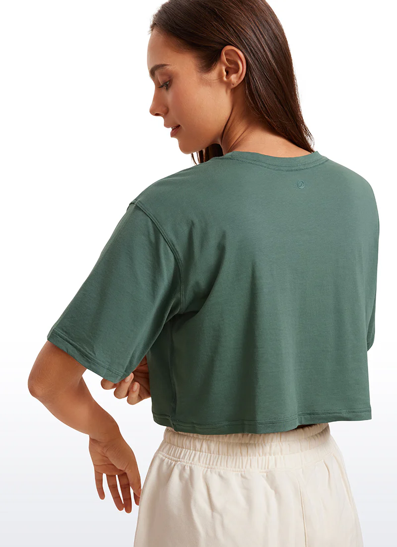 Pima Cotton Cropped Short Sleeve - Image 13