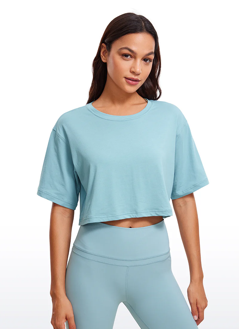 Pima Cotton Cropped Short Sleeve - Image 18