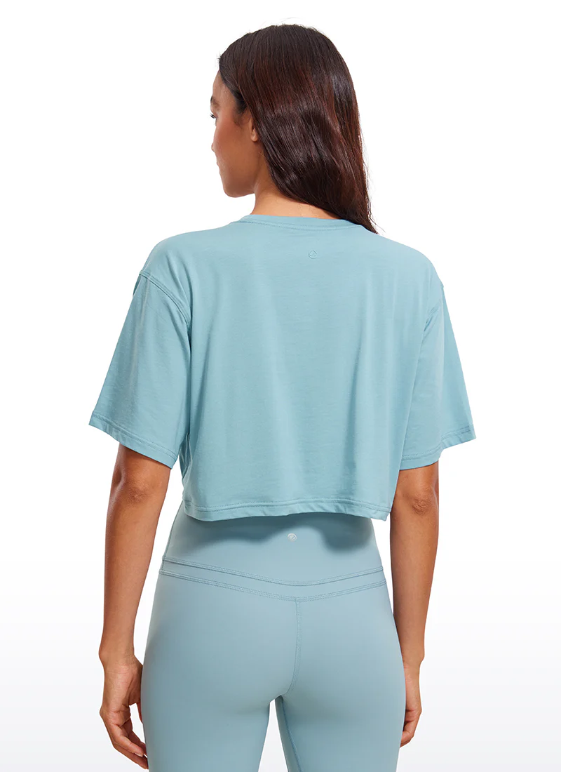 Pima Cotton Cropped Short Sleeve - Image 19