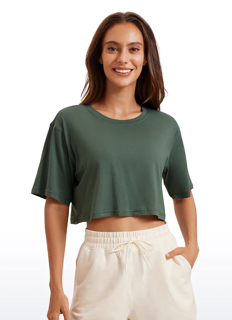 Pima Cotton Cropped Short Sleeve - Image 27