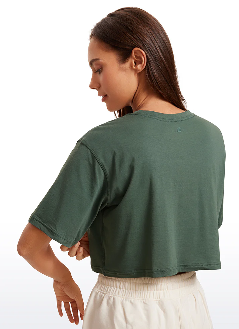 Pima Cotton Cropped Short Sleeve - Image 31