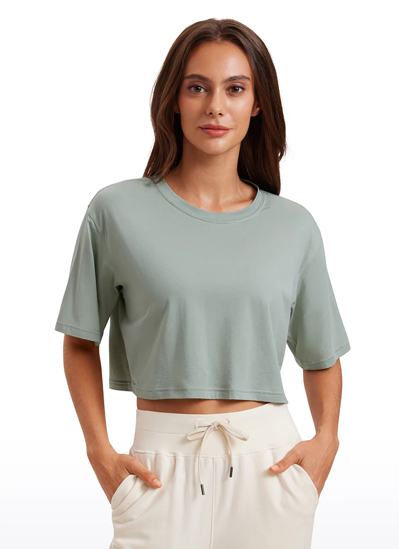 Pima Cotton Cropped Short Sleeve - Image 32