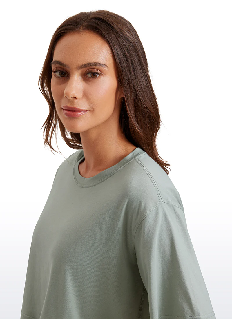 Pima Cotton Cropped Short Sleeve - Image 35