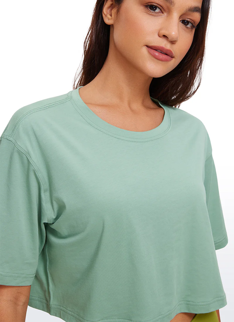 Pima Cotton Cropped Short Sleeve - Image 57