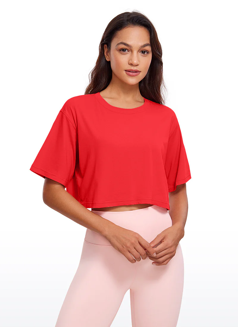 Pima Cotton Cropped Short Sleeve - Image 67