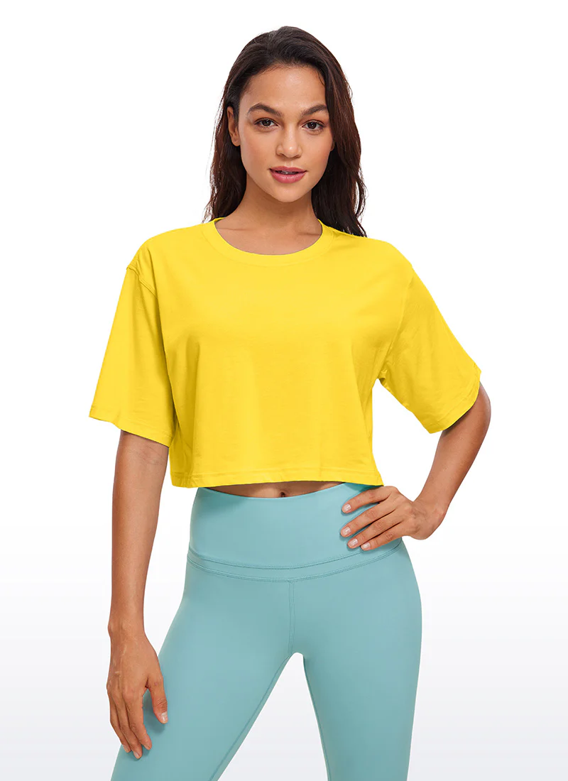 Pima Cotton Cropped Short Sleeve - Image 19