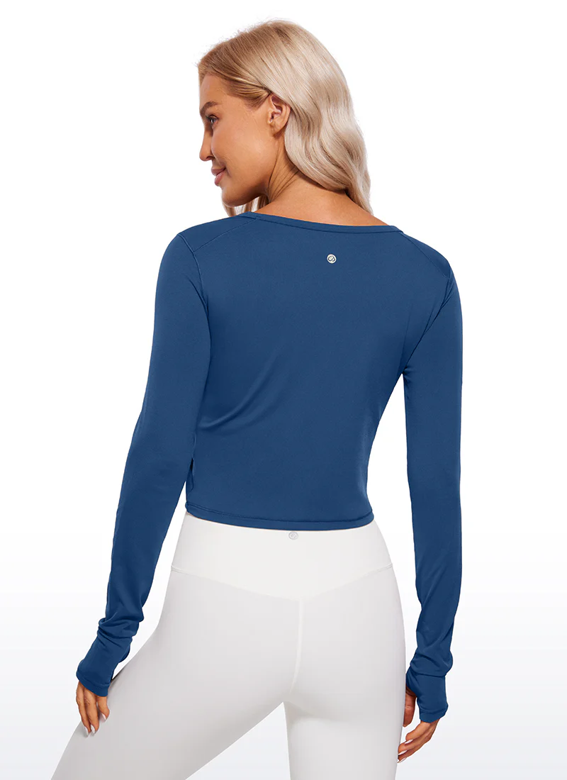 Brushed Thumbhole Cropped Long Sleeve - Image 10