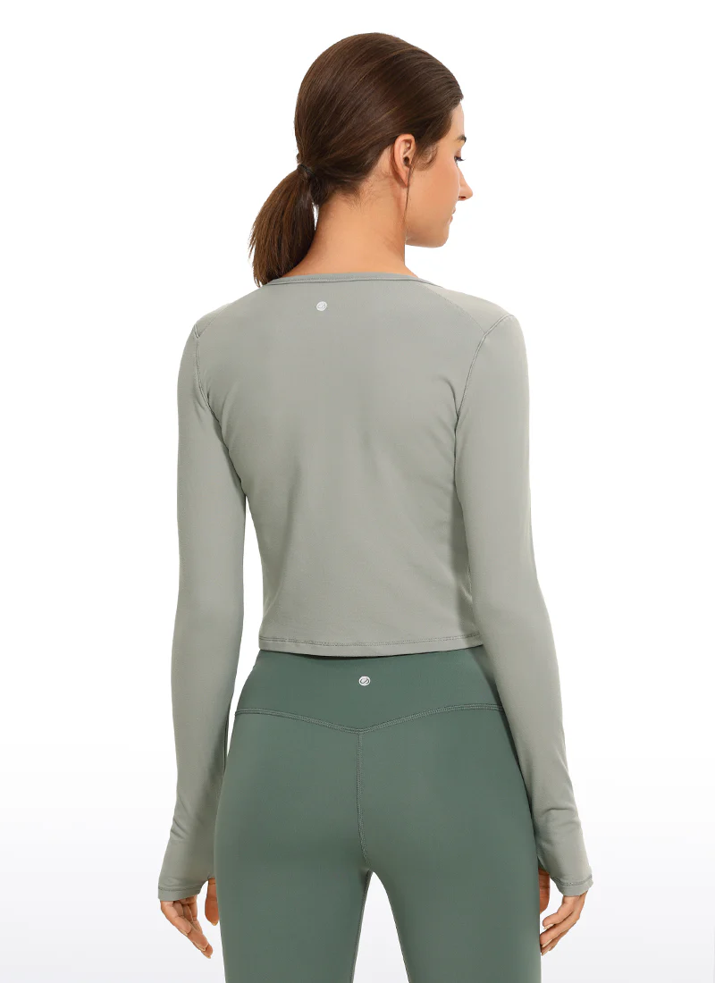 Brushed Thumbhole Cropped Long Sleeve - Image 10