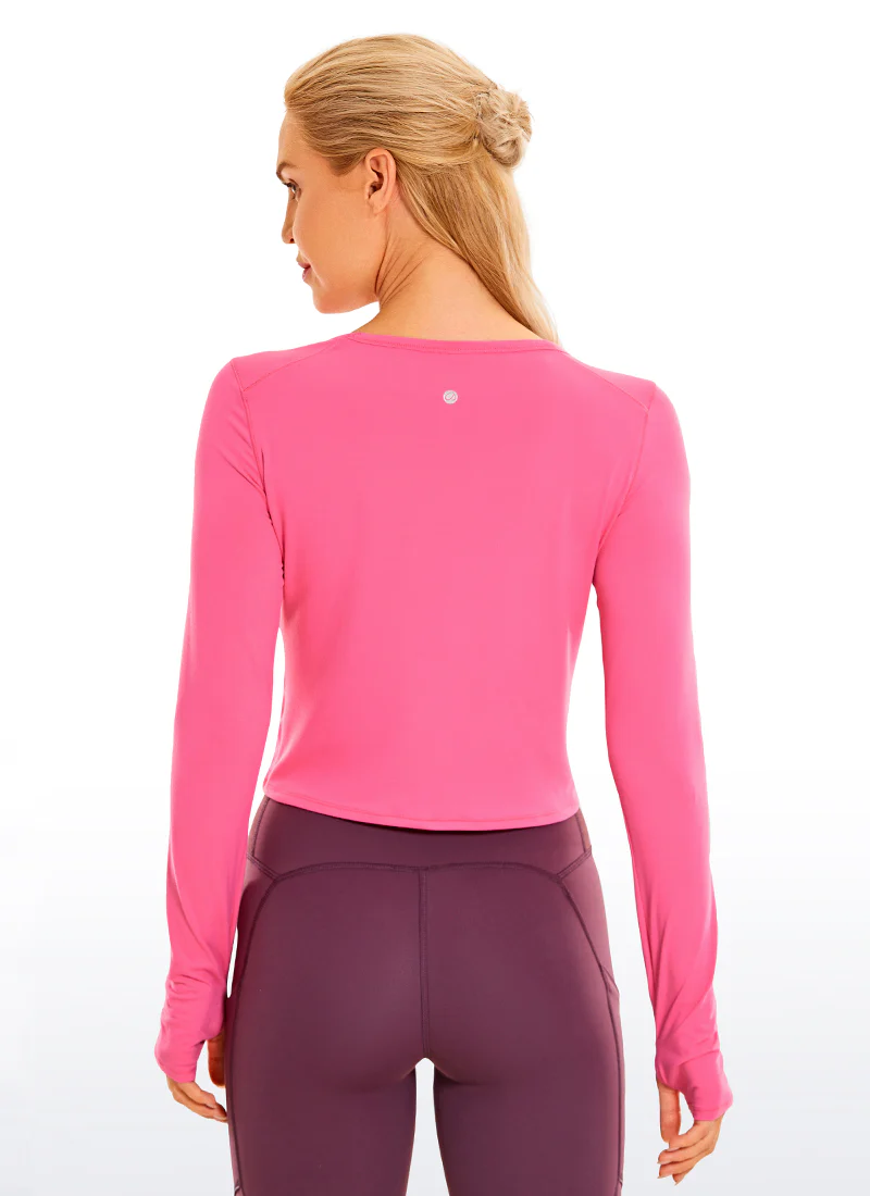 Brushed Thumbhole Cropped Long Sleeve - Image 7