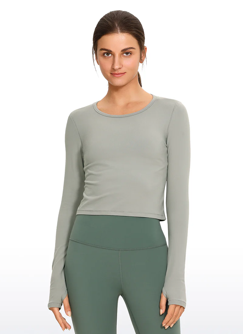 Brushed Thumbhole Cropped Long Sleeve - Image 9