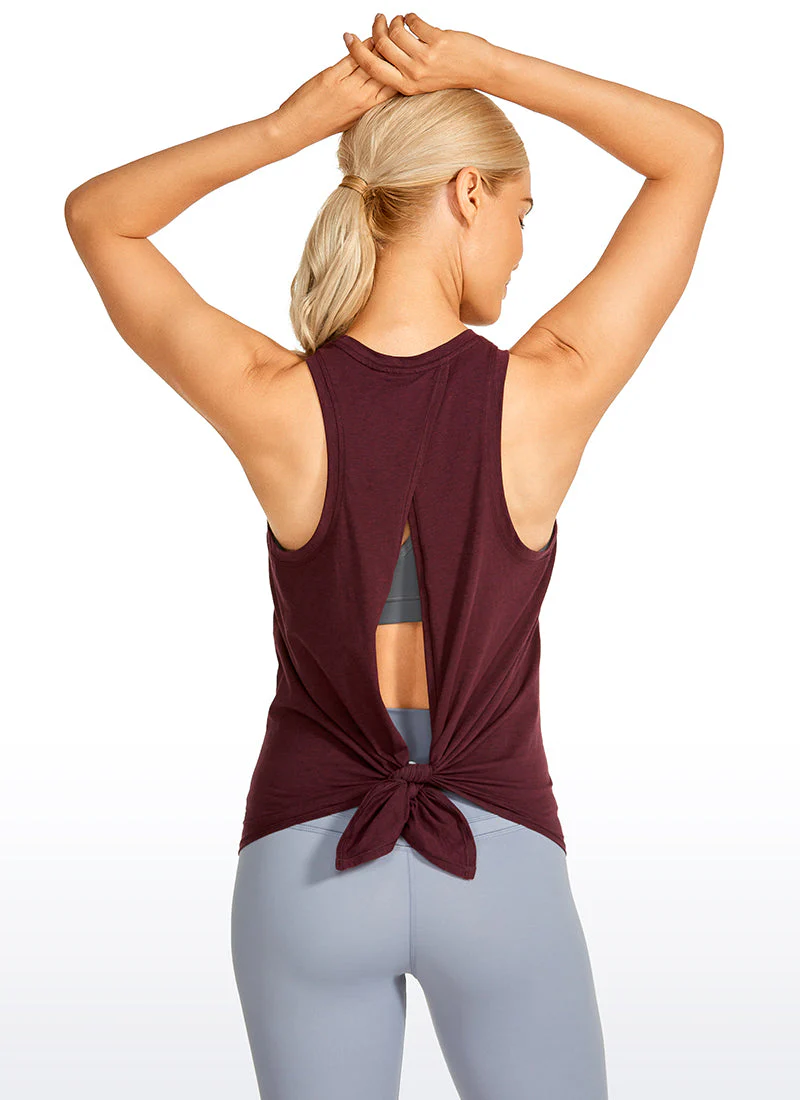 Pima Cotton High Neck Tank Split Open Back - Image 7