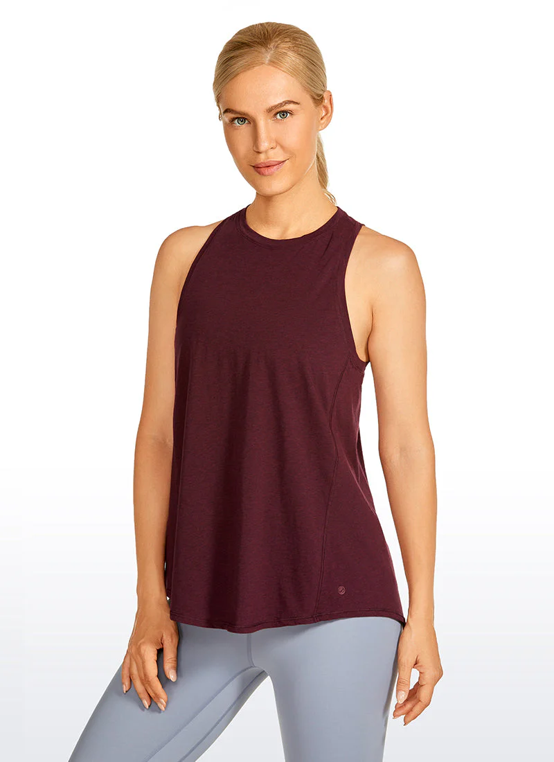 Pima Cotton High Neck Tank Split Open Back - Image 8