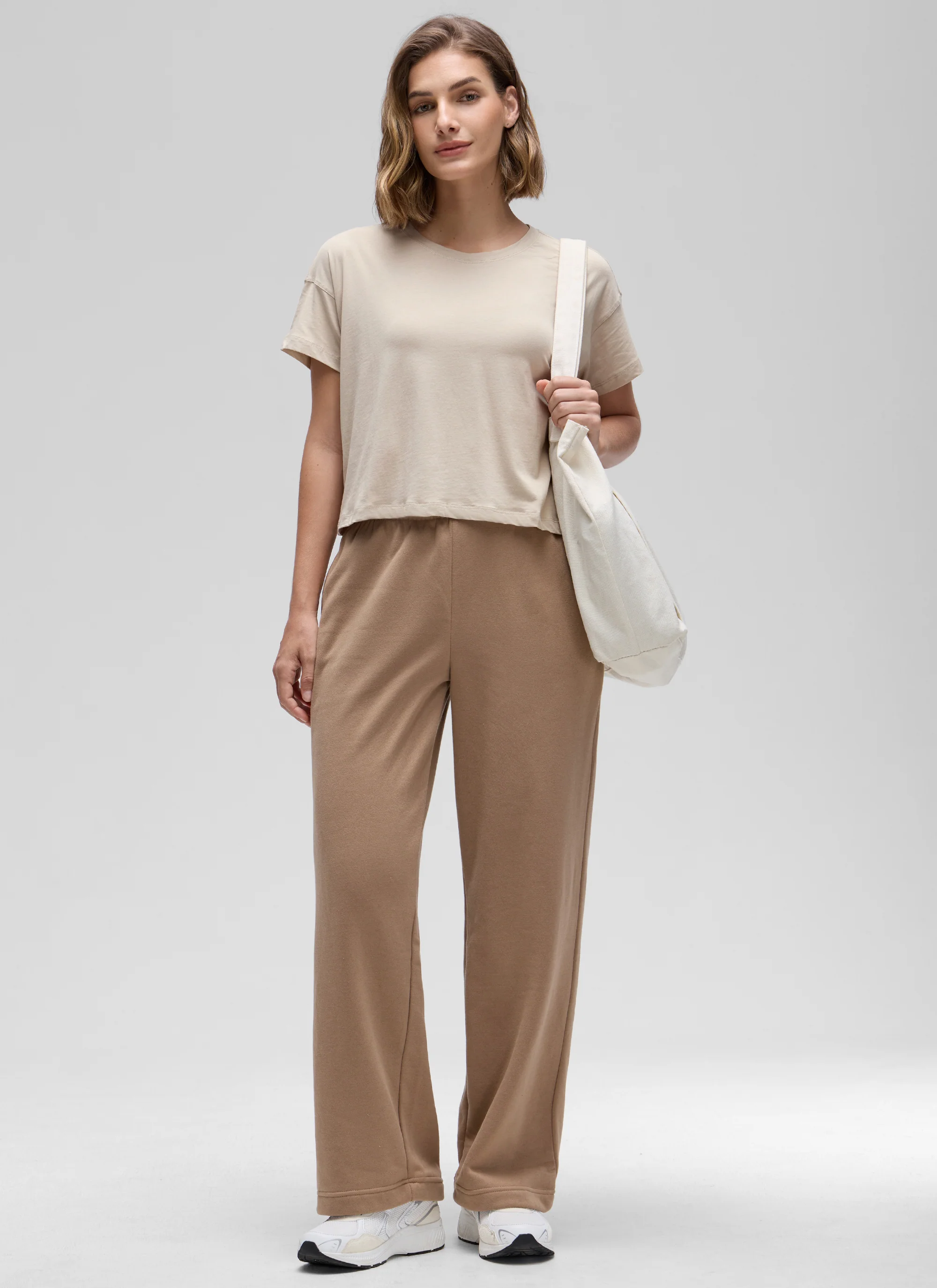 Pima Cotton Crew Neck Cropped Short Sleeve - Image 25