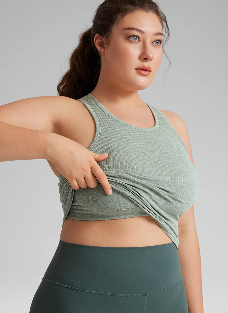 Seamless Ribbed Racerback Crop Tank - Image 10
