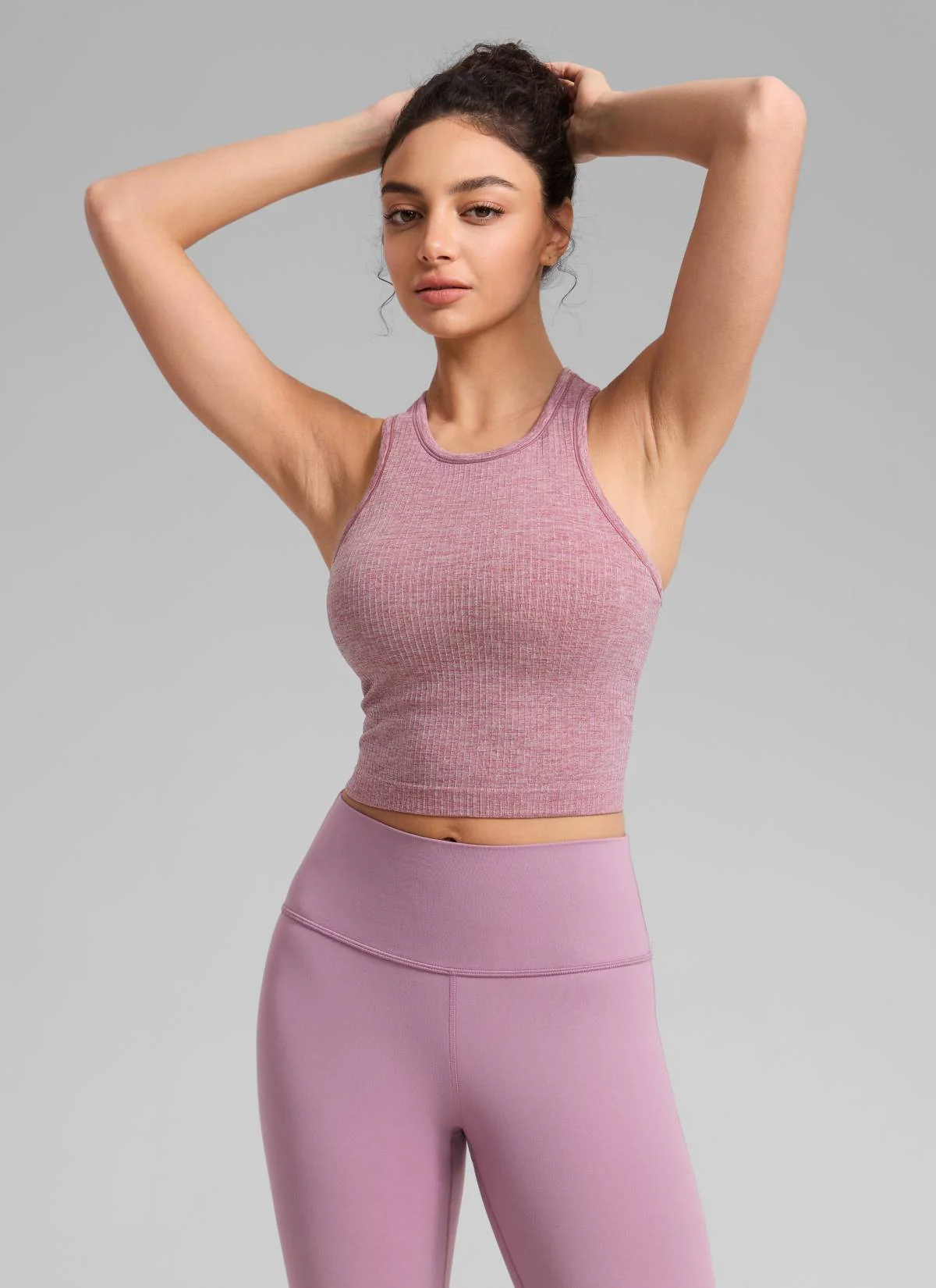 Seamless Ribbed Racerback Crop Tank - Image 11