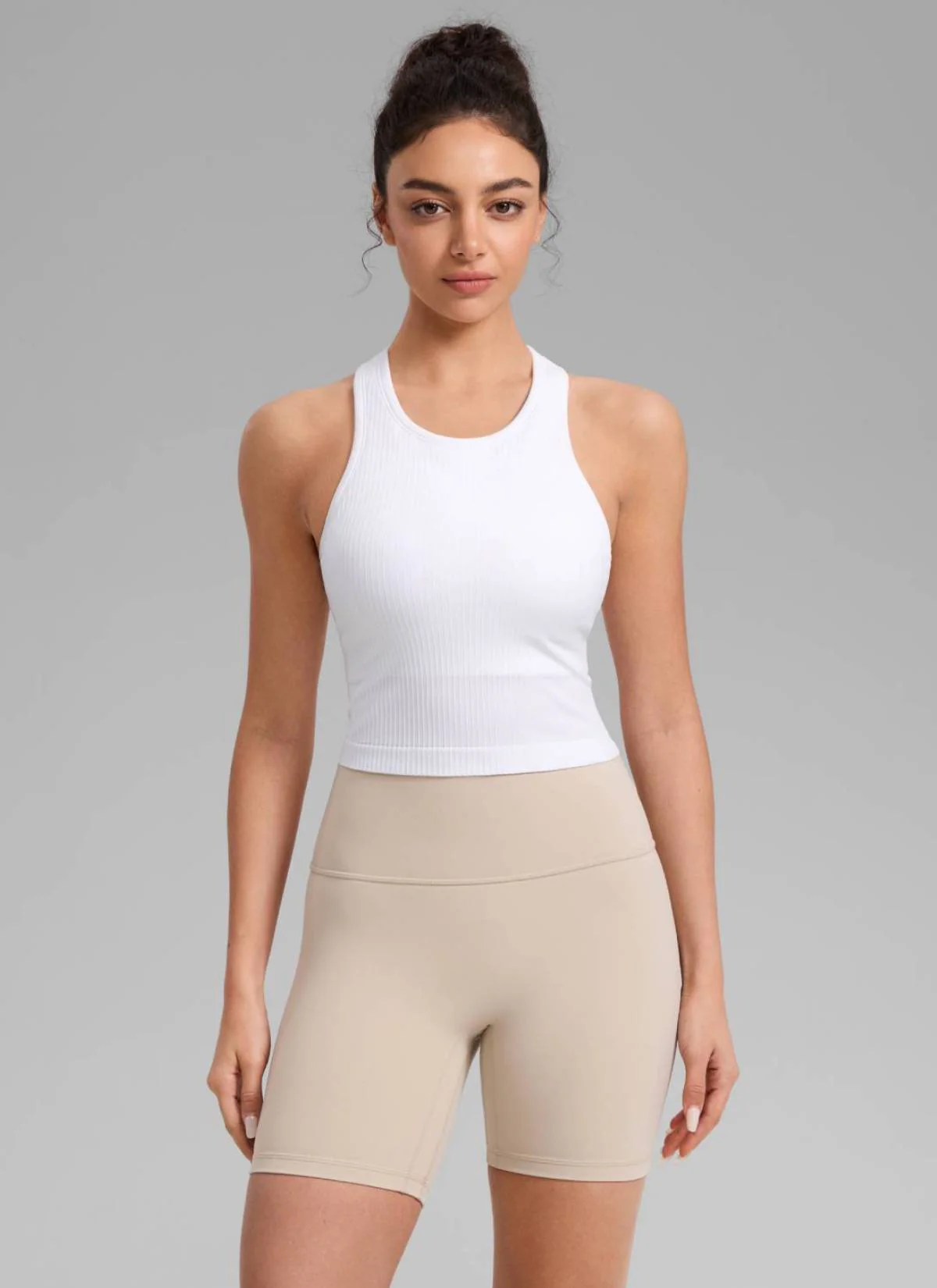 Seamless Ribbed Racerback Crop Tank - Image 21
