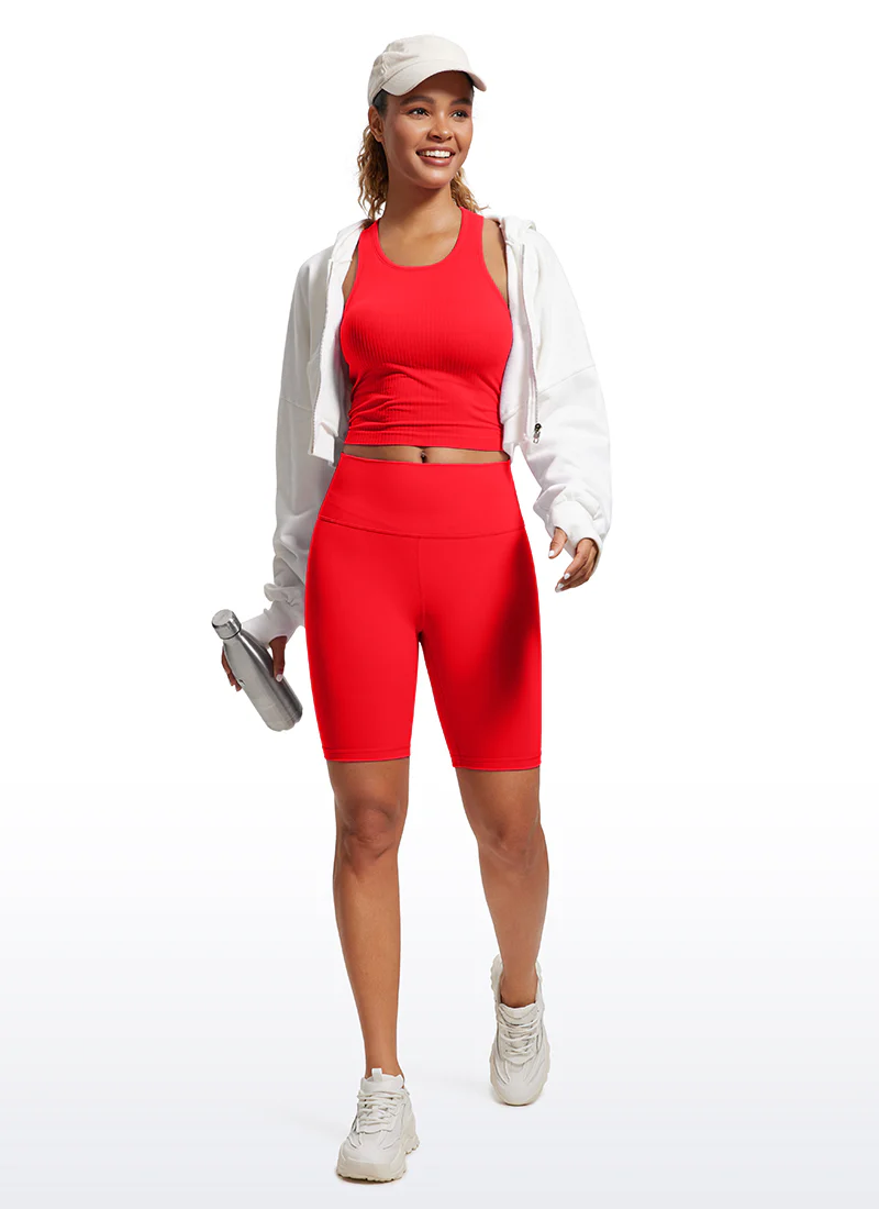 Seamless Ribbed Racerback Crop Tank - Image 29