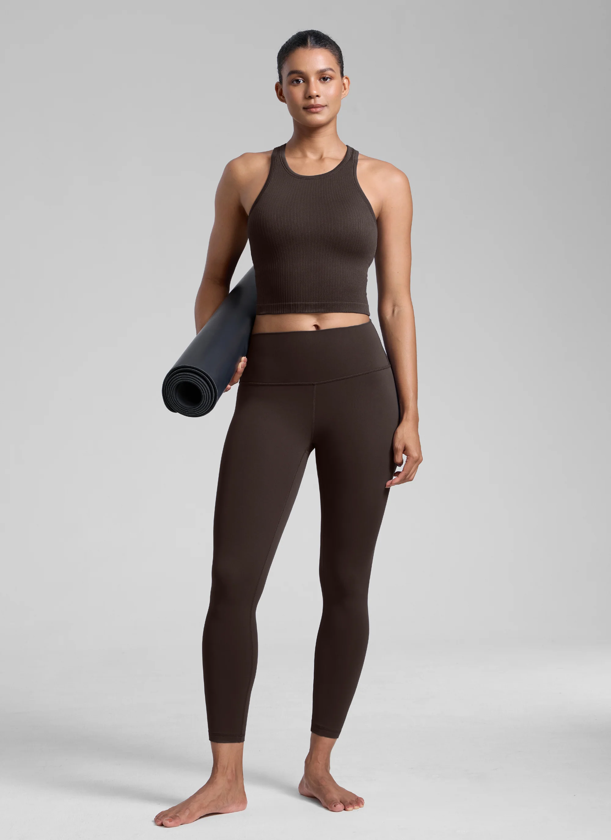 Seamless Ribbed Racerback Crop Tank - Image 3