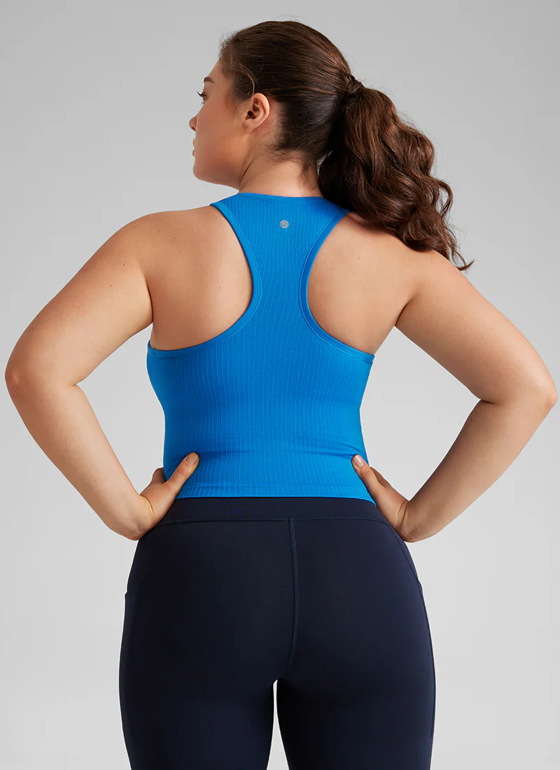 Seamless Ribbed Racerback Crop Tank - Image 33