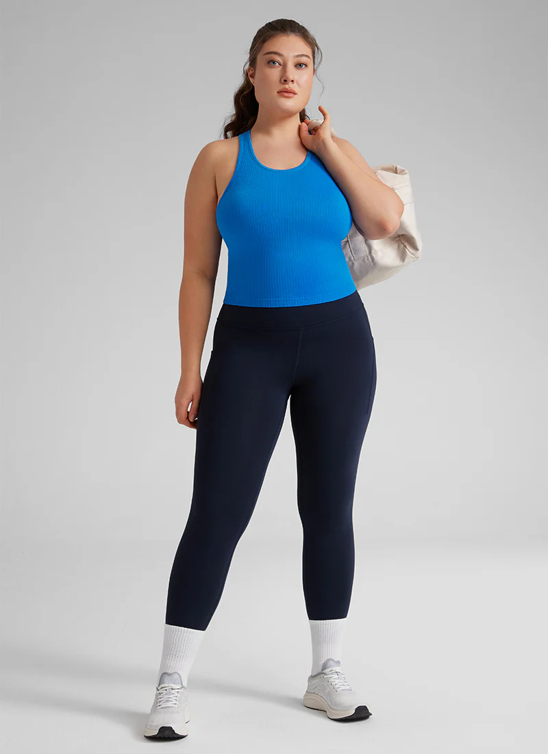 Seamless Ribbed Racerback Crop Tank - Image 34