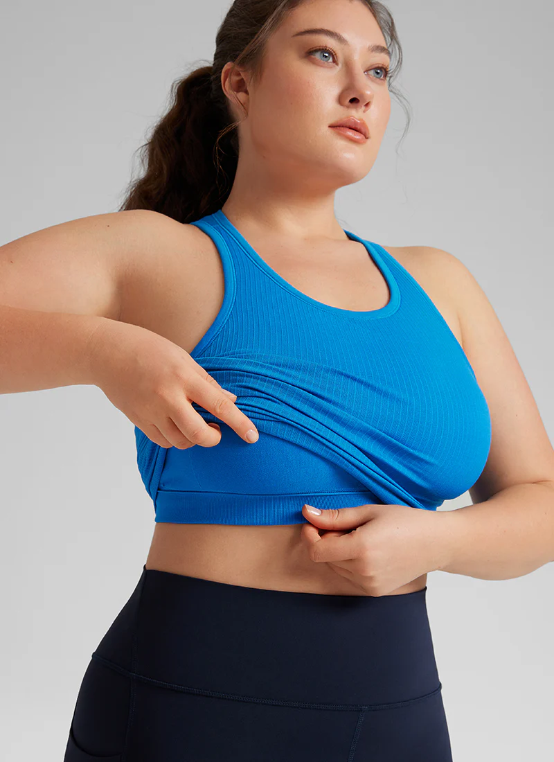 Seamless Ribbed Racerback Crop Tank - Image 35