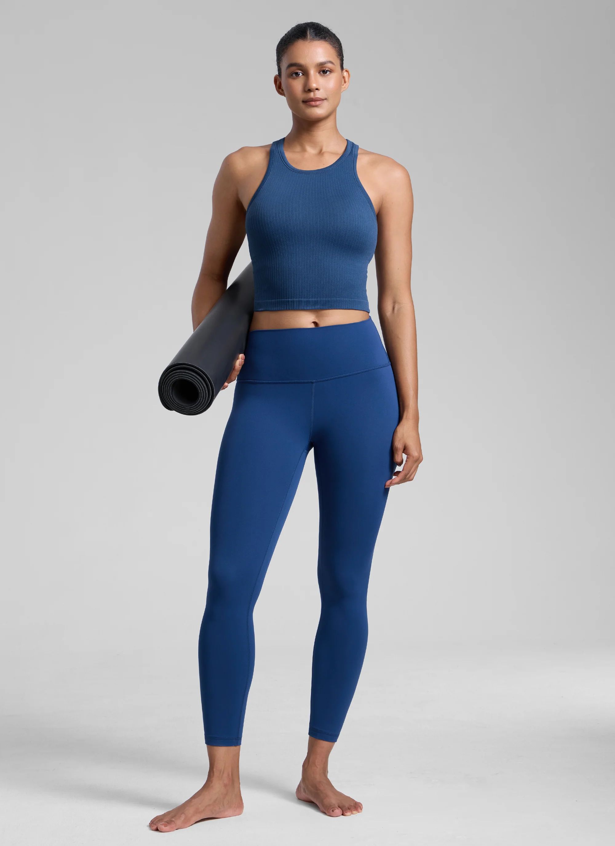 Seamless Ribbed Racerback Crop Tank - Image 39