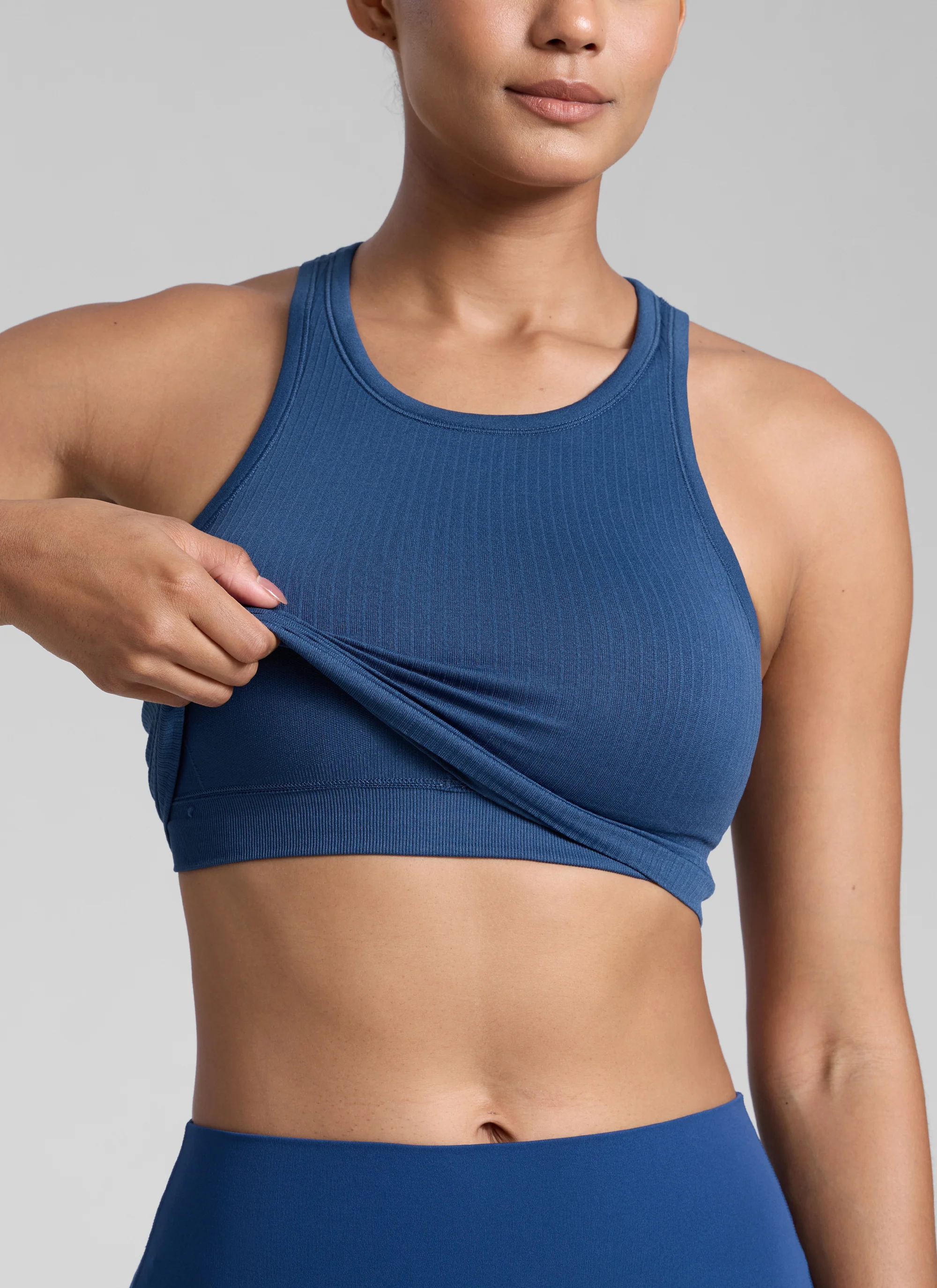 Seamless Ribbed Racerback Crop Tank - Image 41