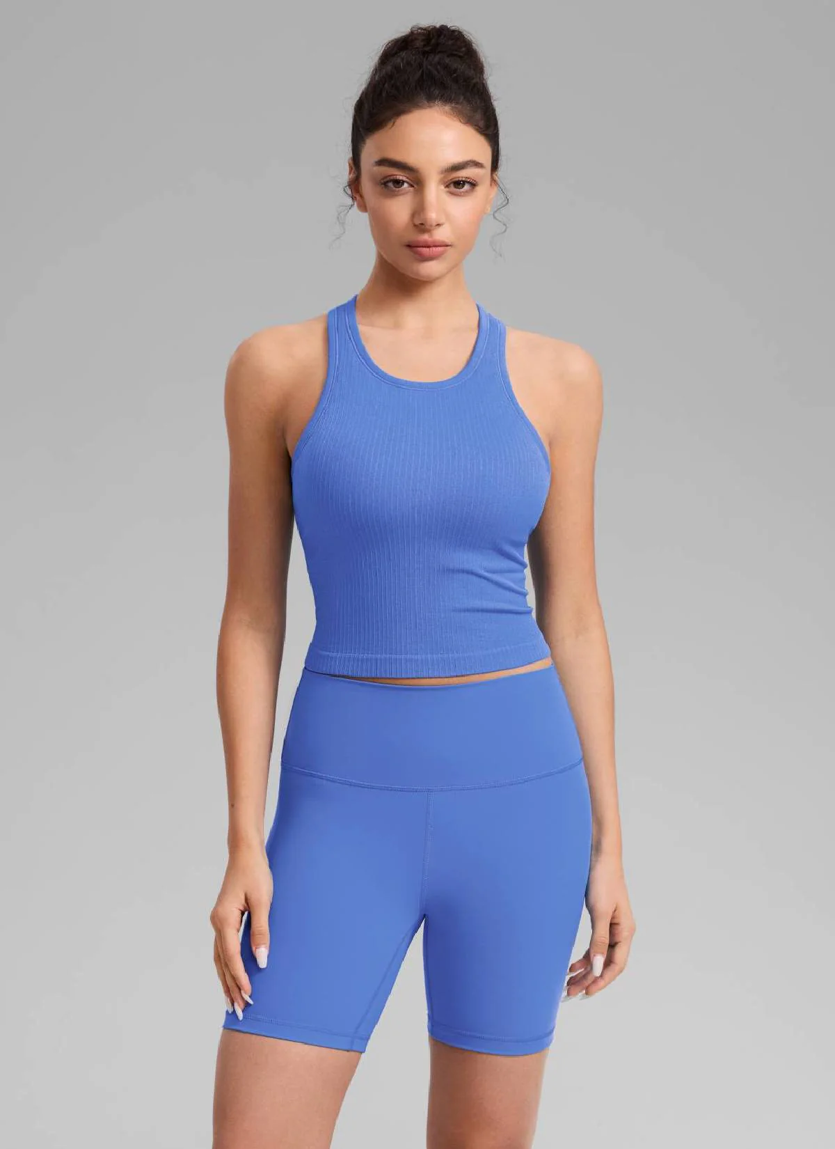 Seamless Ribbed Racerback Crop Tank - Image 50