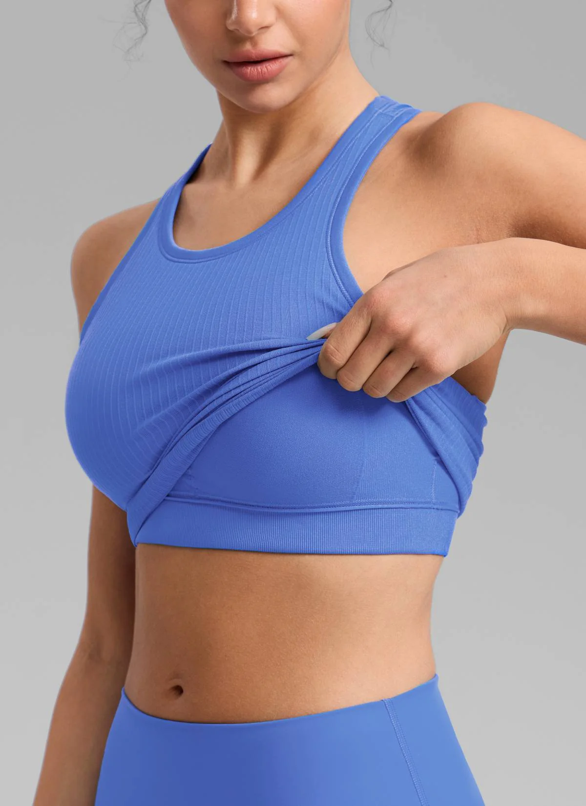 Seamless Ribbed Racerback Crop Tank - Image 53