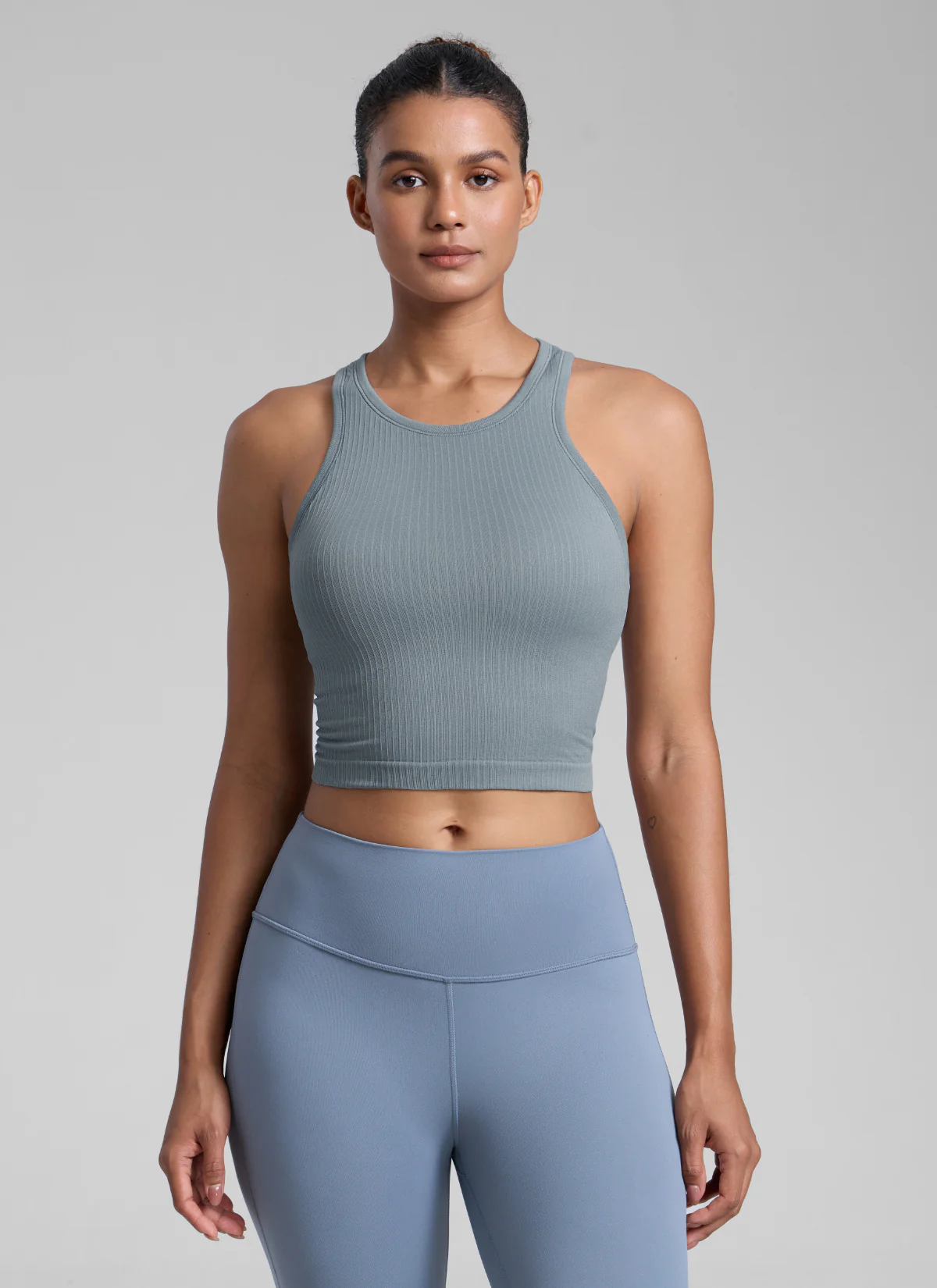 Seamless Ribbed Racerback Crop Tank - Image 56