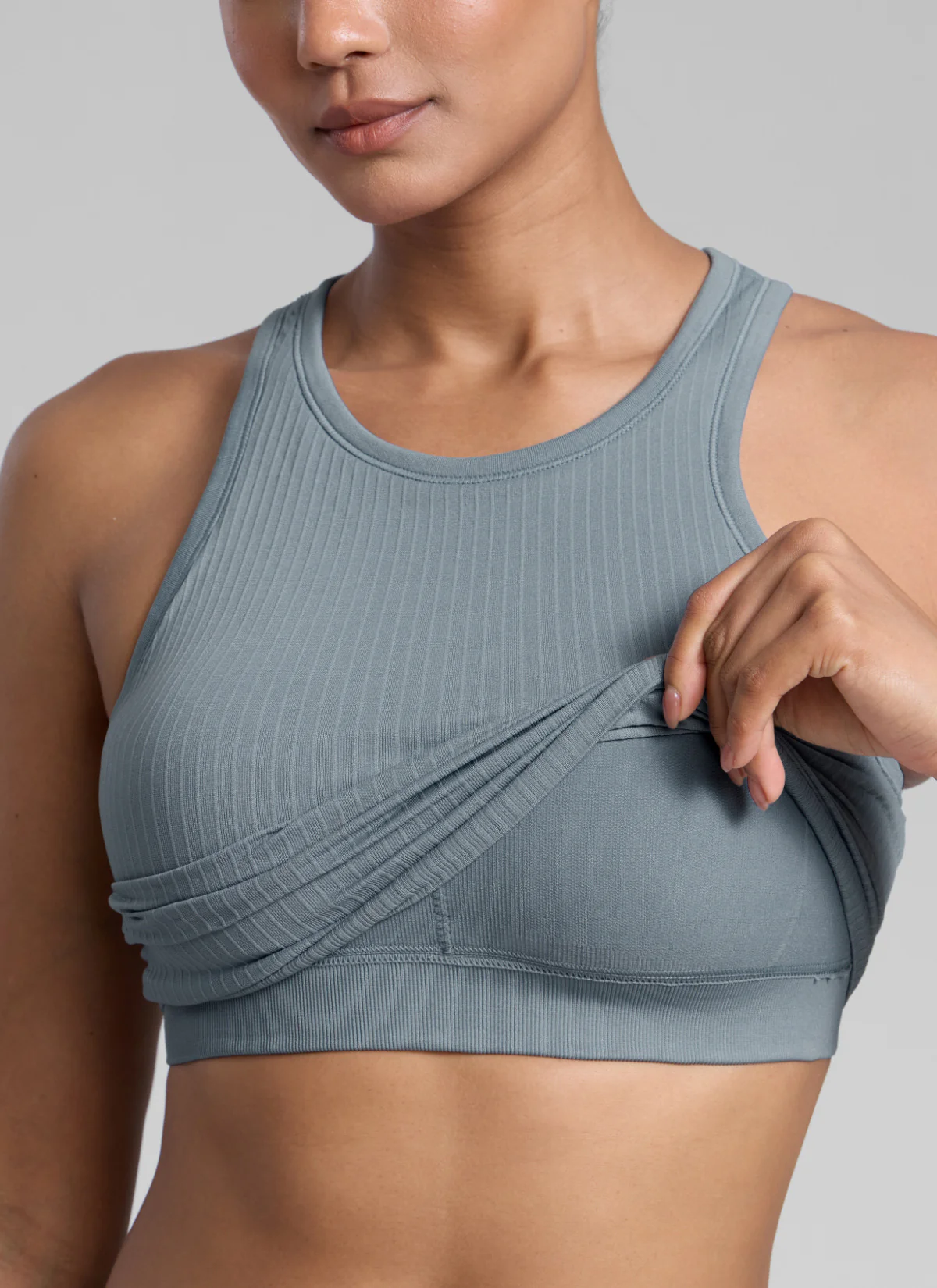 Seamless Ribbed Racerback Crop Tank - Image 58