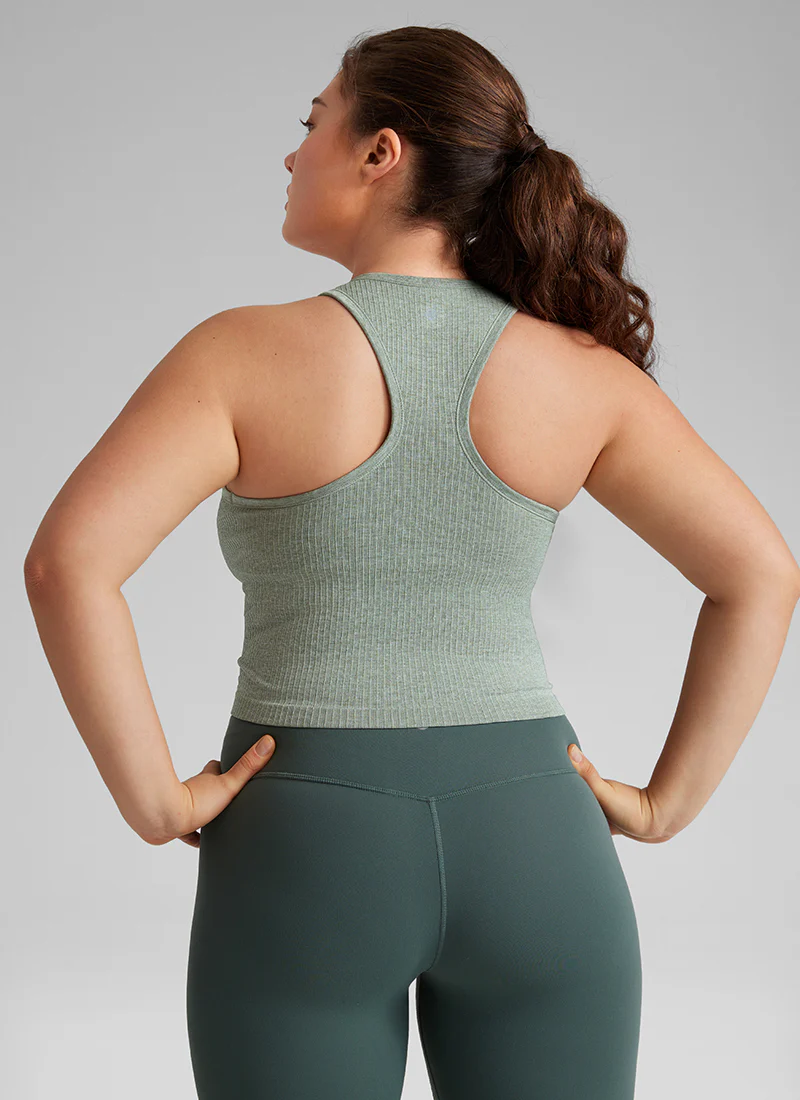 Seamless Ribbed Racerback Crop Tank - Image 8