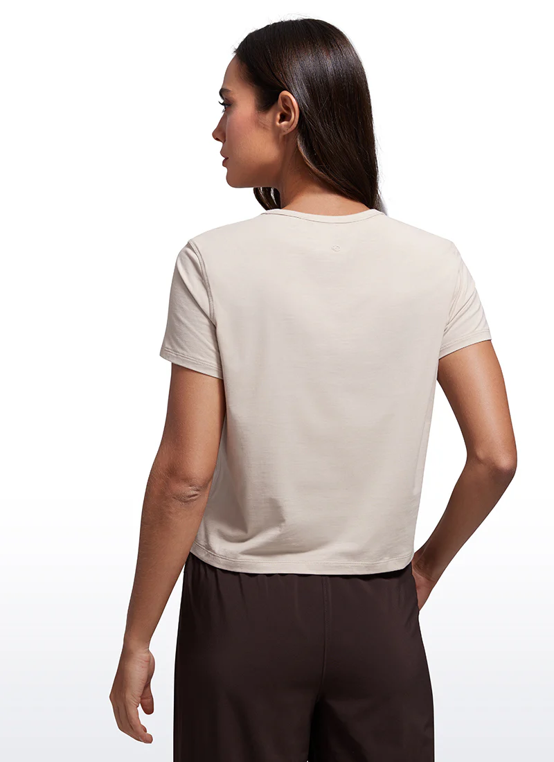 Pima Cotton Classic-Fit Cropped Short Sleeve - Image 29