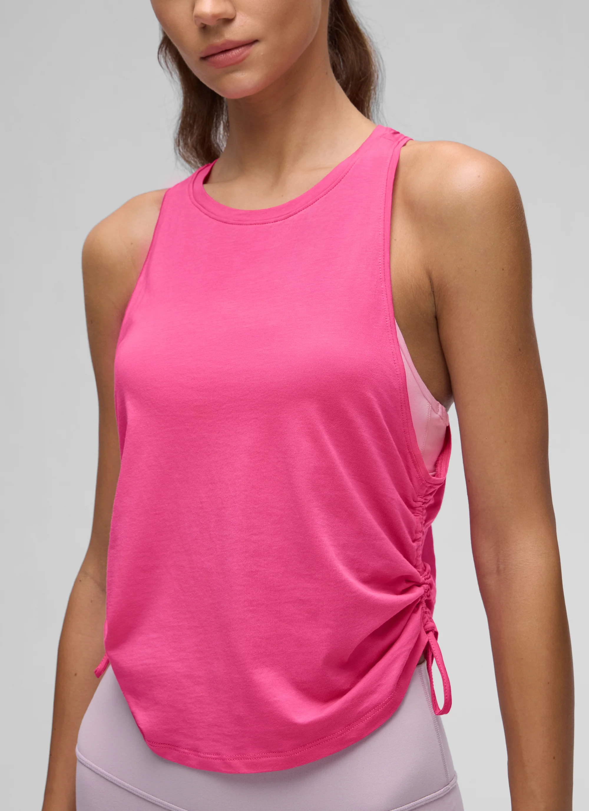 Pima Cotton Racerback Ruched Side Tank - Image 4