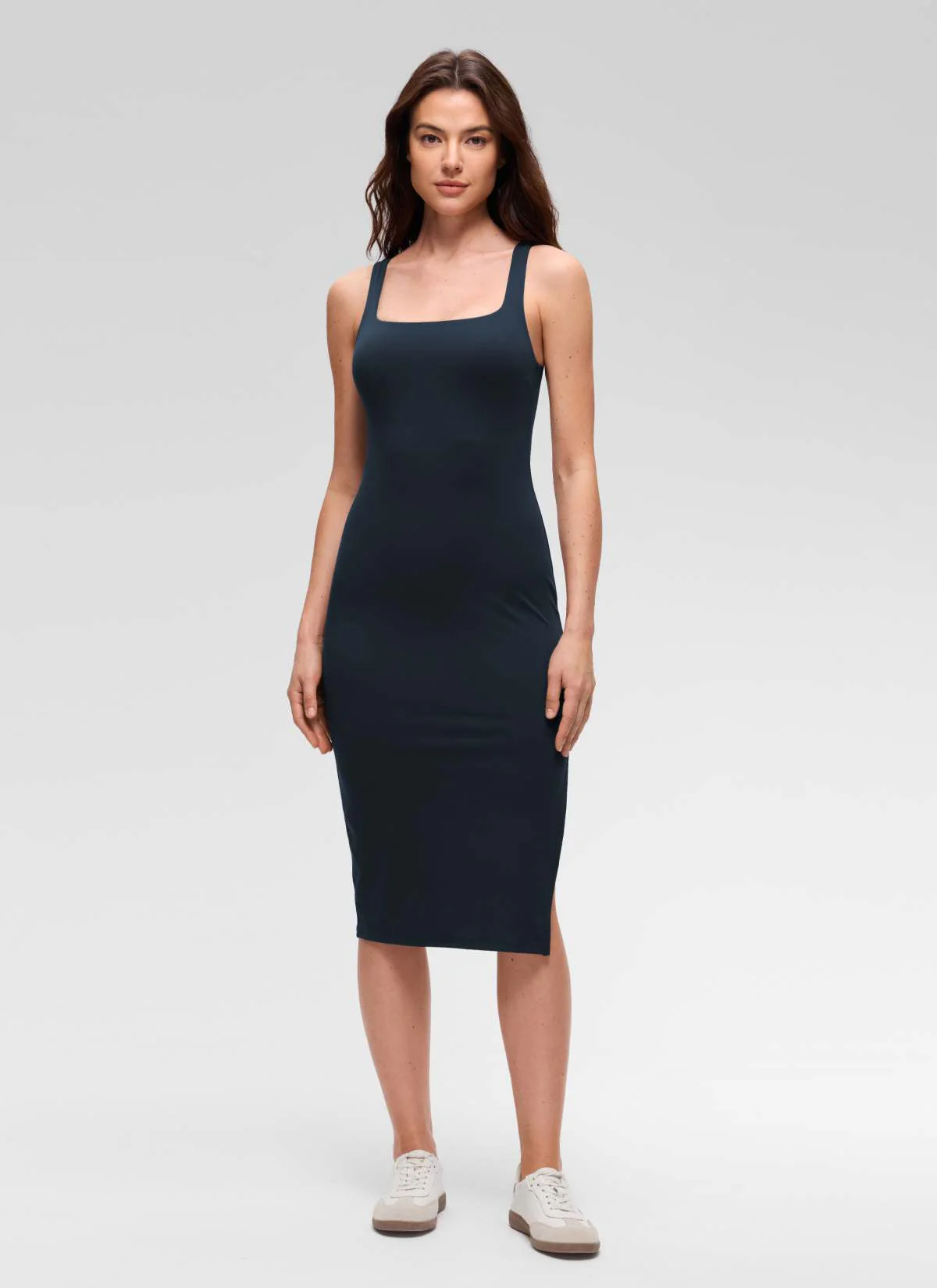 Butterluxe Square Neck Side Split Midi Dress - Image 6
