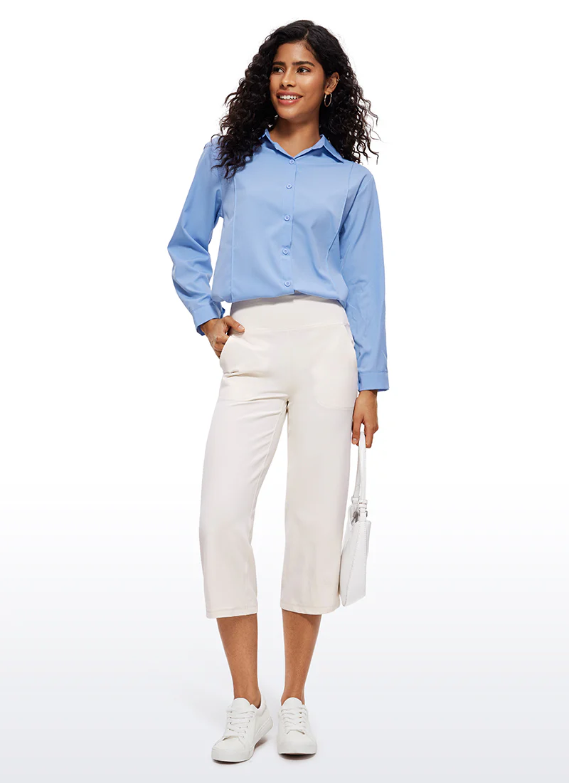 Butterluxe High Waist Wide Leg Pants with Pockets 23'' - Image 19