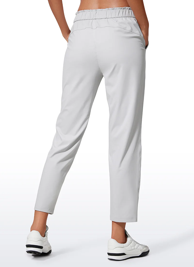 Stretch Drawstring High Waist 7/8 Pants with Pockets 27'' - Image 22