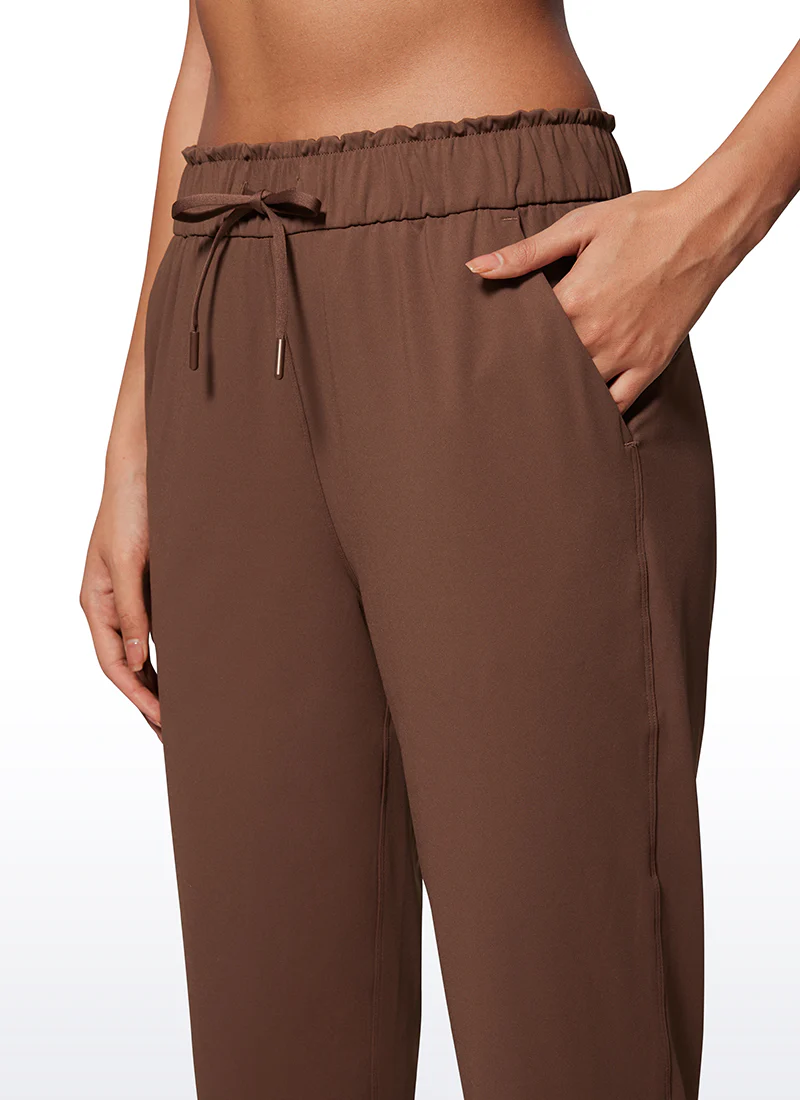 Stretch Drawstring High Waist 7/8 Pants with Pockets 27'' - Image 8