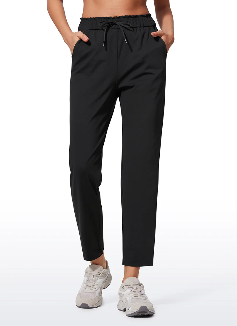 Stretch Drawstring High Waist 7/8 Pants with Pockets 27'' - Image 9